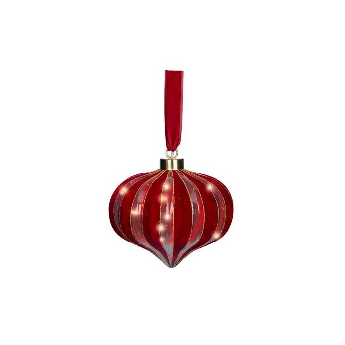SFERA CIPOLLA A LED ROSSO H.21CM